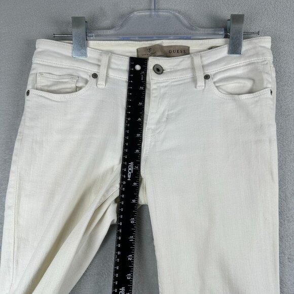 Guess Power Skinny Jeans Womens Size 27 Low Rise Denim Stretch White - Picture 8 of 11